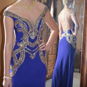 Cobalt Blue Claudine Prom Dress
